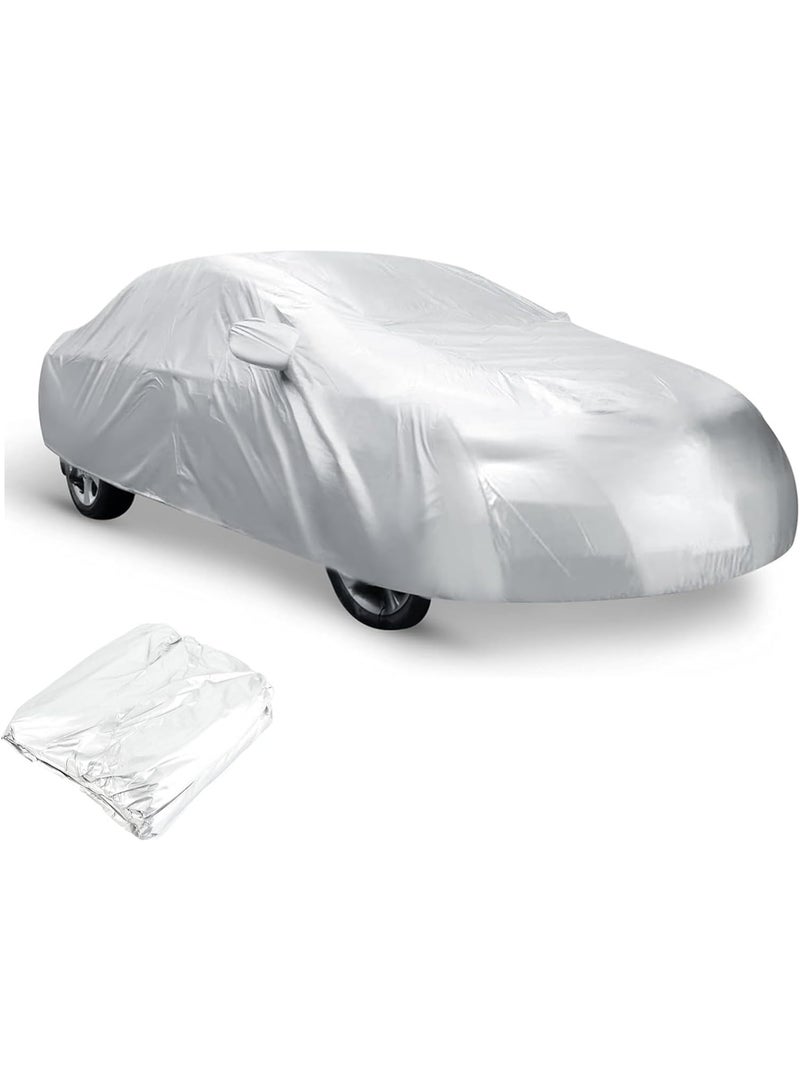 Genzy Car Covers Waterproof All Weather for Automobiles, Sun Shield Car Hood Universal Cover, Outdoor Full Cover Rain Sun UV Protection Car Protection, Tight Smooth Non-Abrasive for All Models 580x175x120CM - Image 1