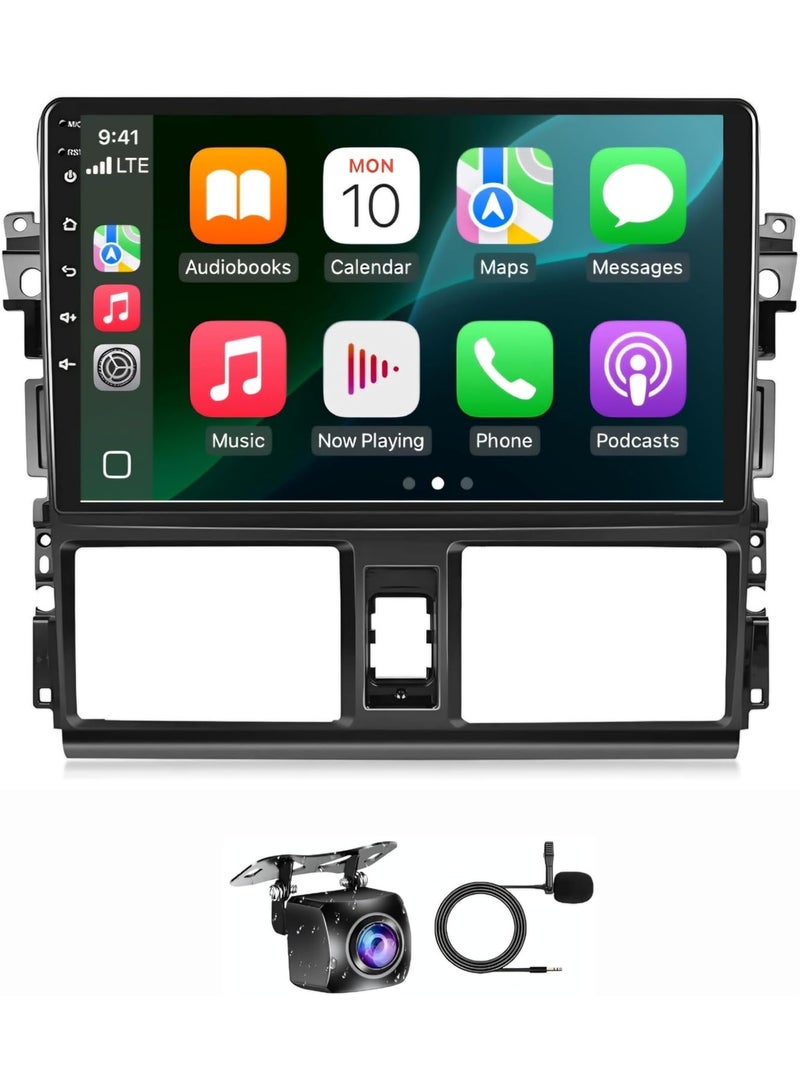 فيريكس شاشة أندرويد للسيارة تويوتا ياريس 2013–2016 | شاشة لمس QLED مقاس 10.1 بوصة مع Apple CarPlay وAndroid Auto لاسلكي | ذاكرة 8+128GB عالية السرعة | كاميرا خلفية AHD مرفقة | بلوتوث، واي فاي، GPS، صوت DSP، تشغيل سريع - Image 1