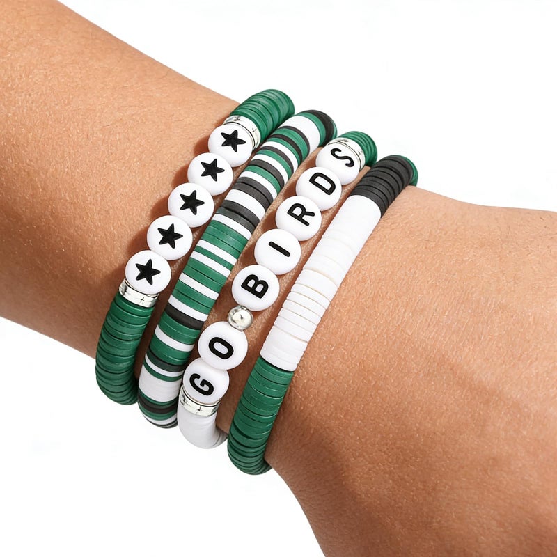 imani Bracelet Gift for Football Fans Cheerleader Go Birds Bracelet Green Eagles Fly Inspired Gameday Party Decor Outfits - Image 2