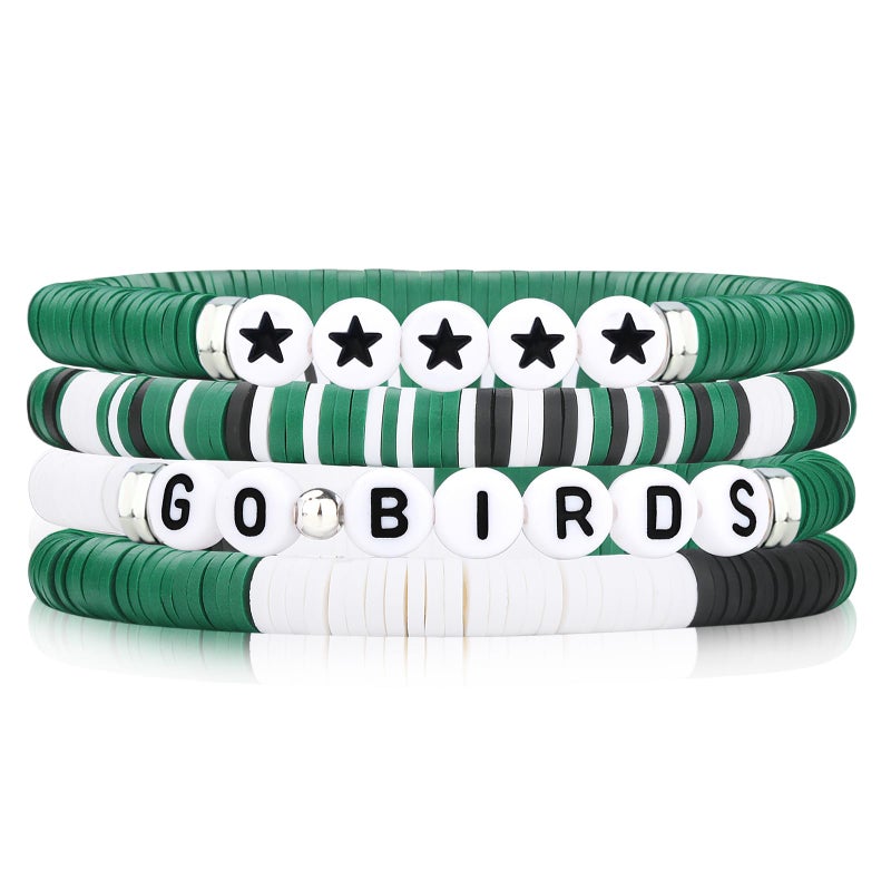 imani Bracelet Gift for Football Fans Cheerleader Go Birds Bracelet Green Eagles Fly Inspired Gameday Party Decor Outfits - Image 1