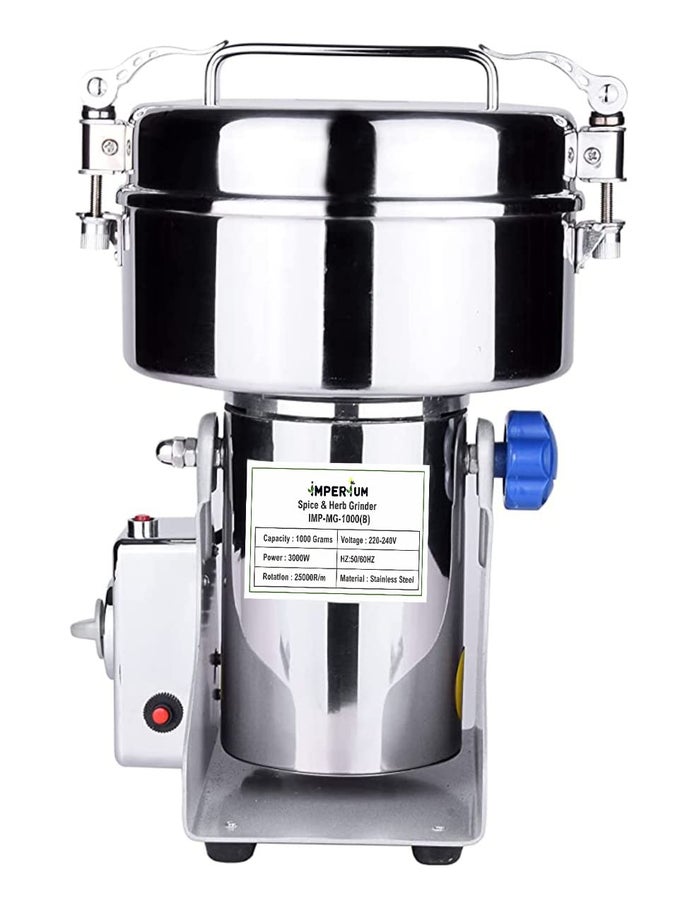 SPICE MASTERY: 1000G 3000W STAINLESS STEEL MASALA GRINDER MACHINE - HIGH-POWER DRY SPICE MIXER WITH 1-YEAR WARRANTY (IMP-MG-1000)