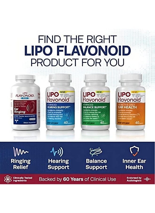 Lipo-Flavonoid - Plus Tinnitus Relief For Ringing Ears Otc Flavonoid Ear Health Vitamins Bioflavonoids & Vitamin C 150 Caplets - Image 1