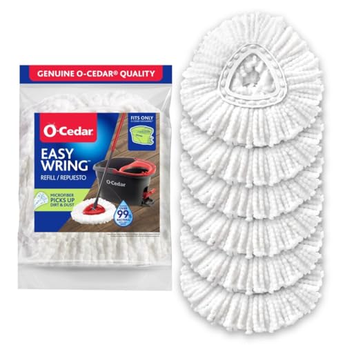 o cedar O-Cedar EasyWring Spin Mop Head Replacement (Pack of 6) | Machine Washable | Reusable | Packaging May Vary - Image 1