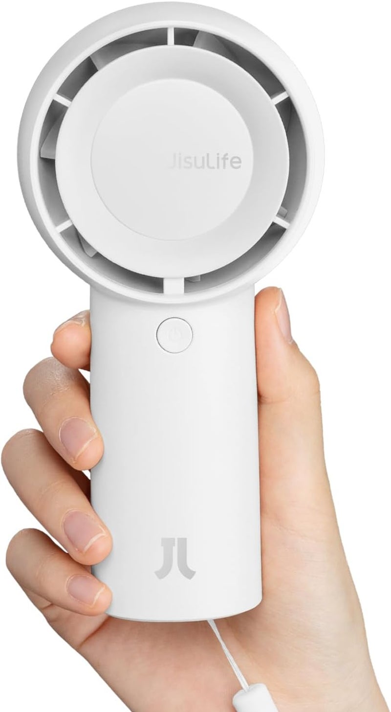 JisuLife Turbo Handheld Fan - 16-Hour Cooling, USB Rechargeable, 5 Speeds - Image 1