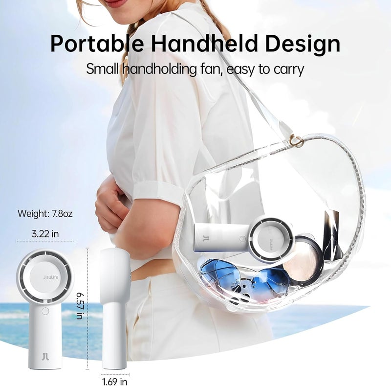JisuLife Turbo Handheld Fan - 16-Hour Cooling, USB Rechargeable, 5 Speeds - Image 4