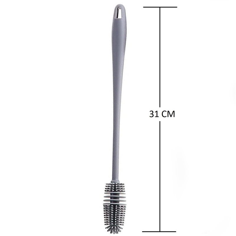 XML Bottle Cleaning Brush Silicone Long Handle for Baby Bottle, Water Bottle, Containers, Vase and Glass, Bottle Cleaner for Home and Kitchen Accessories Item Products (PACK-OF-2-BRUSH-31-CM) - Image 5