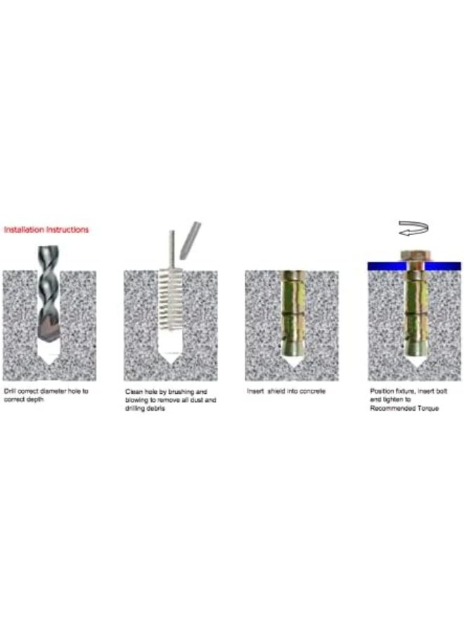 Biella Pack Of 5 Screw Bolts Hex Nut Expansion Bolt Sleeve Anchors Heavy Duty Wall Plug For Wall Anchor Caverty Wall Fixings (12mm) - Image 4