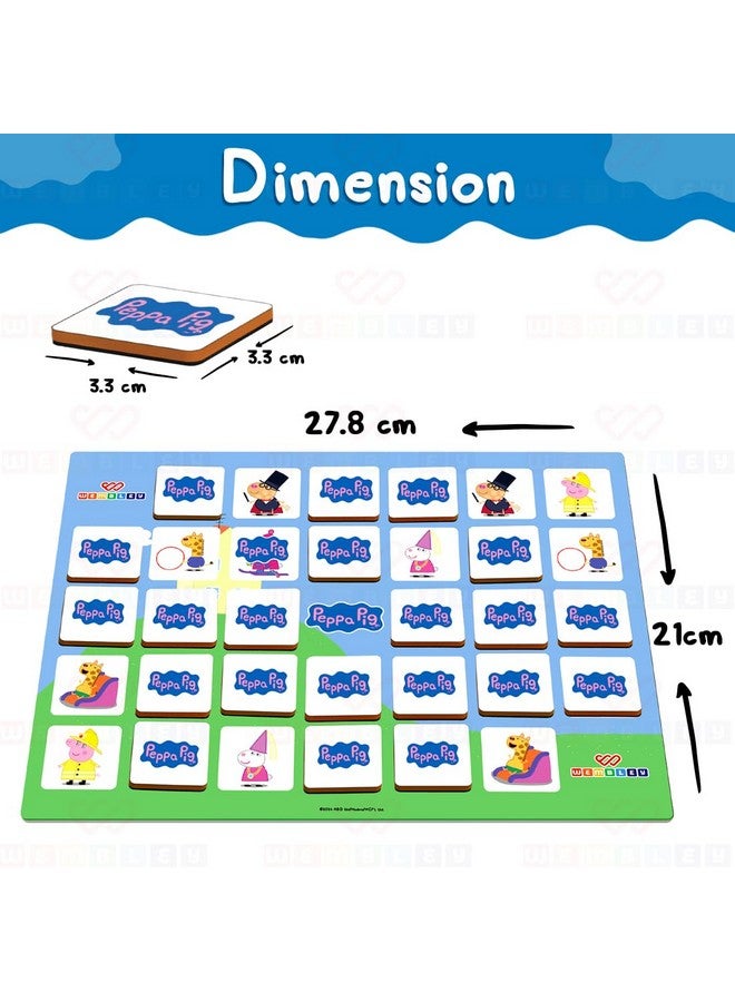 Wembley - Peppa Pig Magnetic Memory Match Game for Kids Family Fun & Fast Children Learning & Educational Brain Memory Game Puzzle 32 Tiles with 64 Picture Icons Birthday Gift for Boys Girls - Image 4