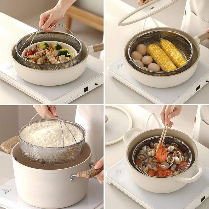 Mesh Steamer Basket for Pot - Stainless Steel Steamer Insert, Kitchen Tool with Handle, Cooking with Multipurpose Use, Foldable and Expandable, Steamers Basket for Daily Meal Prep - Image 5