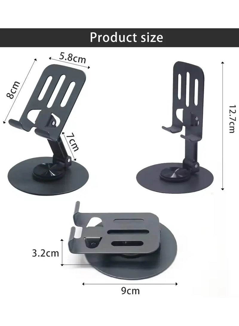 DUSALA New Design Foldable Phone Stand For Desk Anti-Slip 360 Rotating Metal Mobile Phone Holders For All Phones Dock Holder - Image 3