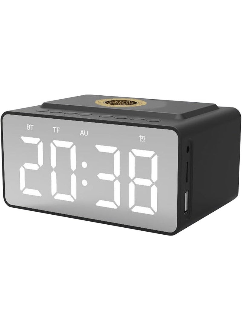 HONTON SQ-808 Digital Quran Speaker with Azan Alarm Clock, Bluetooth & LED Display – Full Quran Audio, 8GB Storage, FM Radio, USB Port, App Control & Powerful Battery Backup – Islamic Prayer Time Reminder, Smart Bedside Clock, Ramadan Essentials & Perfect Islamic Gift - Image 2