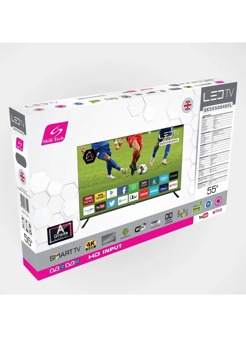 Skill Tech - Skill Tech SK5550S4KFL sophisticated 55-inch SMART FRAMELESS 4K UHD LED TV - Image 1