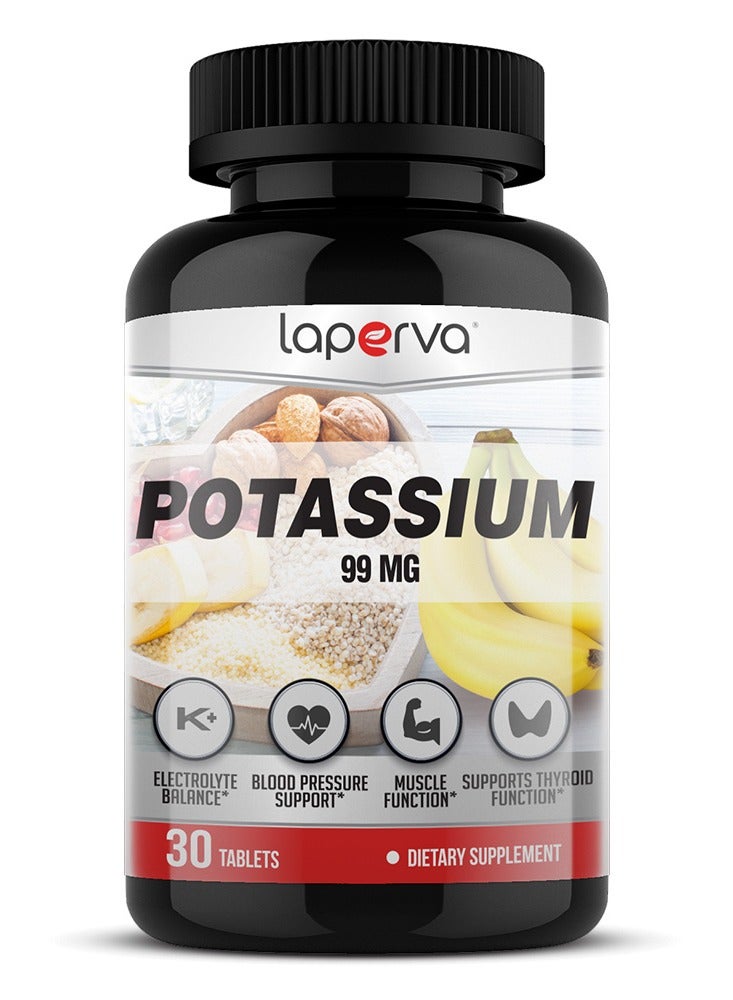 Laperva Potassium 99 mg, with Kelp (Iodine) , Supports Thyroid Function and Muscle Function, 30 Tablets