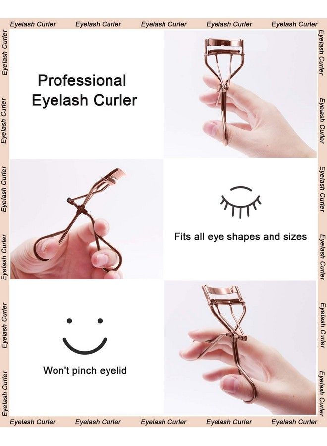 TPPICK Eyelash Curler Kit Metal Lash Curlers With Mascara Applicator Eyelashes Separator Comb & 6 Replacement Refill Pads (Rose Gold) - Image 4