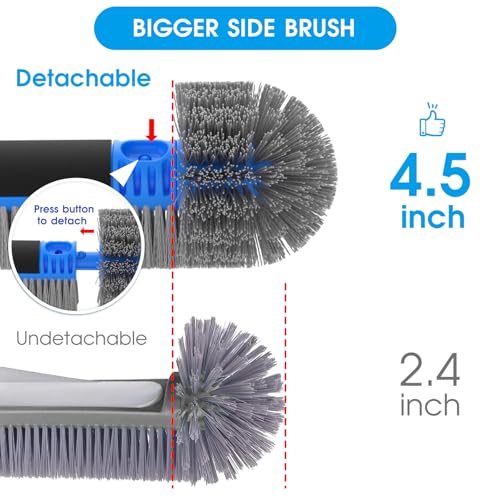 TidyMister 20'' 2 in 1 Pool Brush Head Cobweb Duster Heavy Duty Pool Cleaning Detachable Round Brush with EZ Clip & Wavy Nylon Bristles for Inground Pool & Above-Ground Pool (Without Pole) - Image 3