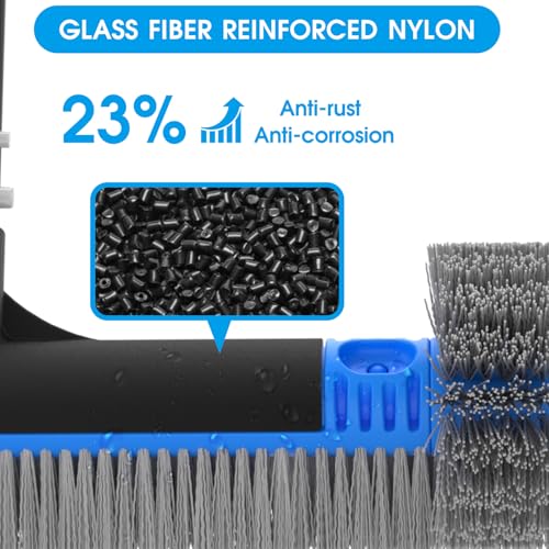 TidyMister 20'' 2 in 1 Pool Brush Head Cobweb Duster Heavy Duty Pool Cleaning Detachable Round Brush with EZ Clip & Wavy Nylon Bristles for Inground Pool & Above-Ground Pool (Without Pole) - Image 5