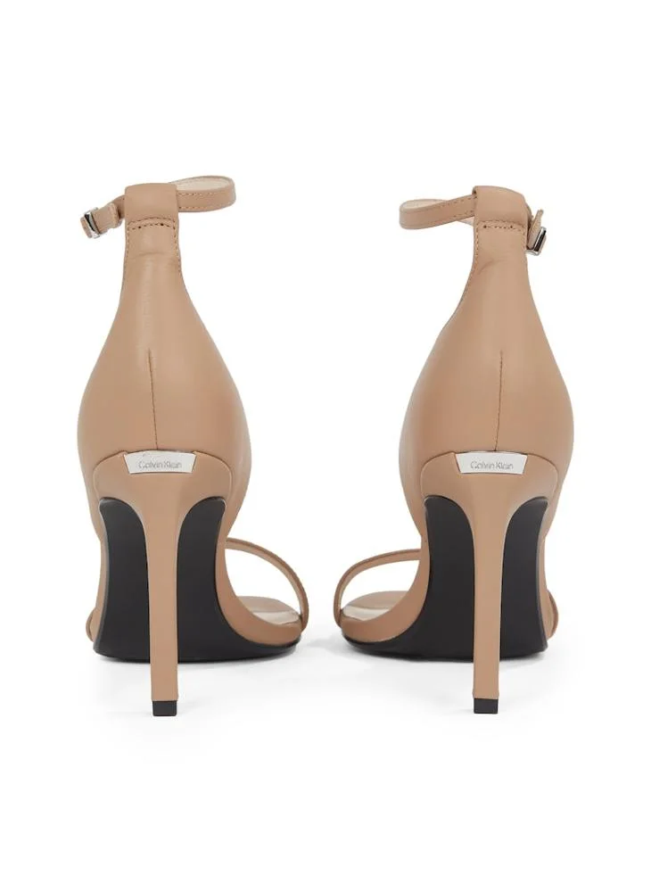 CALVIN KLEIN LEATHER HEELED SANDALS - 9 CM