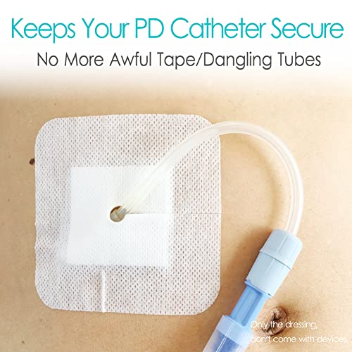 DiaBelt Peritoneal Dialysis PD Catheter Drain Split Bordered Gauze Island Dressing Pad for Stomach Feeding Peg J Tube| Individually Packed| Wound Bandage with Adhesive Border 4" x 4" (Pack of 20) - Image 2