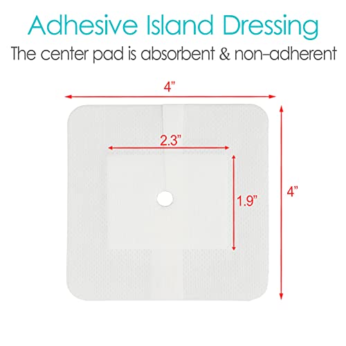 DiaBelt Peritoneal Dialysis PD Catheter Drain Split Bordered Gauze Island Dressing Pad for Stomach Feeding Peg J Tube| Individually Packed| Wound Bandage with Adhesive Border 4" x 4" (Pack of 20) - Image 4