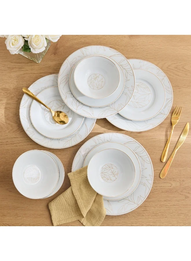 Home Box Premia 12-Piece Leaf Dinner Set