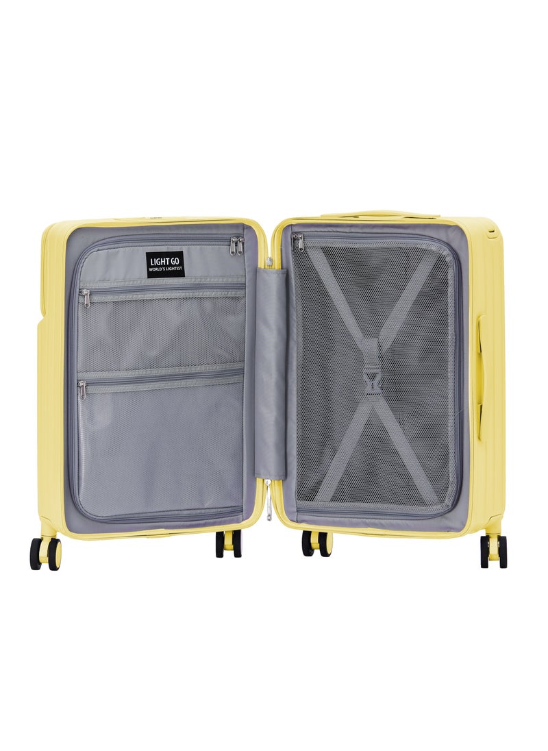 LIGHTGO - LIGHTGO 7615 yellow 22.5” Suitcase check in luggage with Expandable with TSA travel case YKK ZIPPER - Image 1