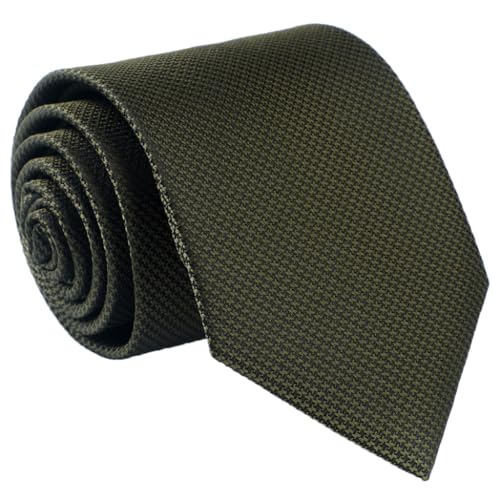 fortunatever Mens Solid Neckties,Olive Green Ties For Men+Gift Box,58"×3.35" - Image 1