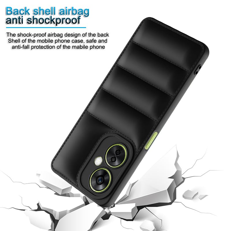 Plus Puffer Case Camera Protection Soft Back Cover for OnePlus Nord Ce 3 Lite 5G - Black - Image 4