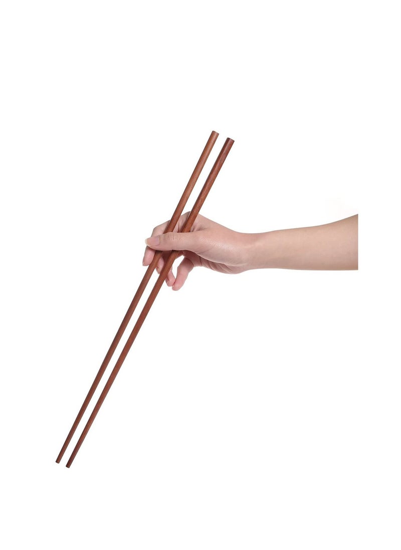SYOSI Cooking Chopsticks Wooden Noodles Kitchen Chopsticks for Hot Pot, Frying Cooking Noodle Extra Long Traditional Chinese Wooden Chopsticks Brown  - Image 1