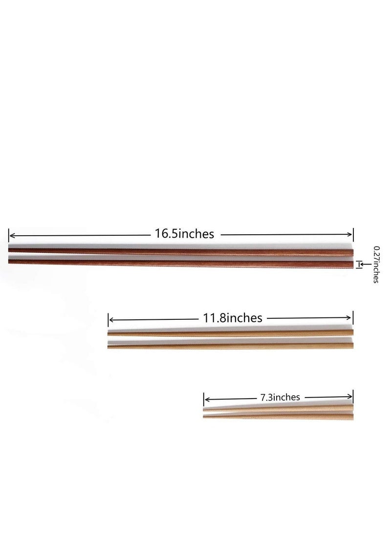 SYOSI Cooking Chopsticks Wooden Noodles Kitchen Chopsticks for Hot Pot, Frying Cooking Noodle Extra Long Traditional Chinese Wooden Chopsticks Brown  - Image 4