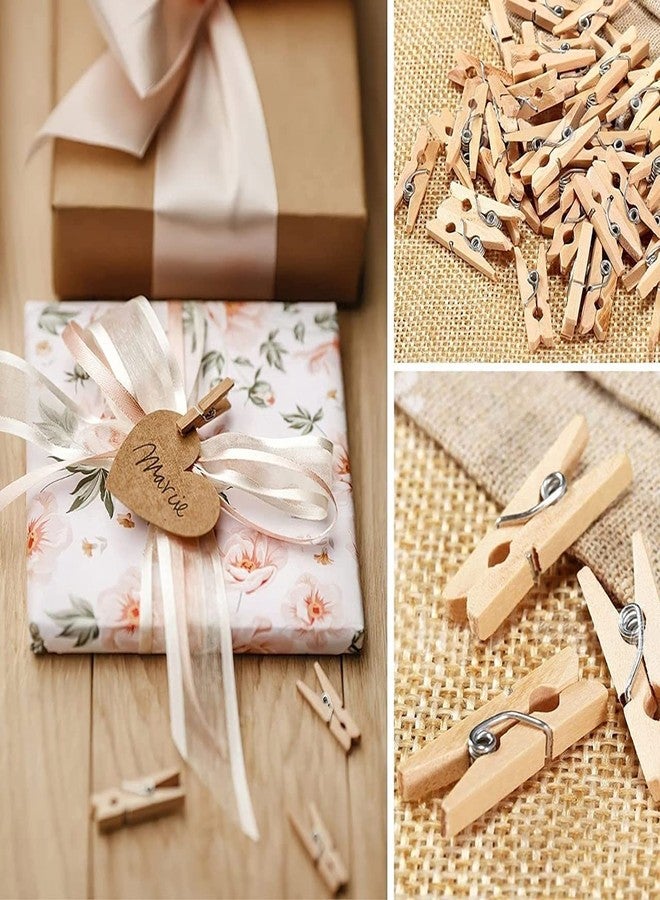 ecofynd 100 pcs Mini Natural Wood Pin for Photos, Wooden Small Photo Clips, Mini Close Pins for Pictures, Display Artwork, Little Baby Shower (CS3001) - Image 4