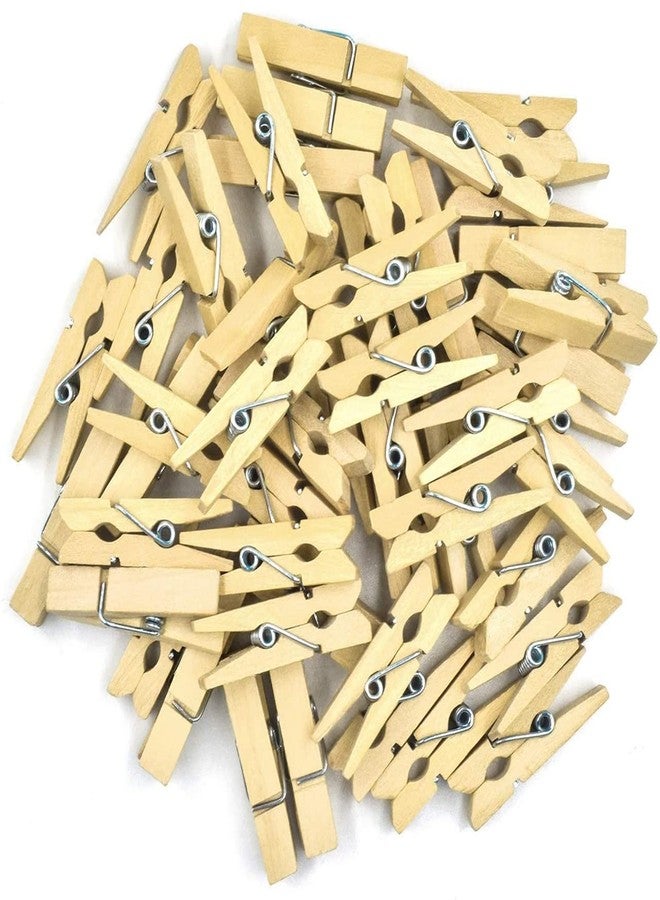 ecofynd 100 pcs Mini Natural Wood Pin for Photos, Wooden Small Photo Clips, Mini Close Pins for Pictures, Display Artwork, Little Baby Shower (CS3001) - Image 1