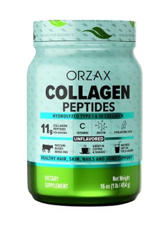 Collagen Peptides Powder, 11g Collagen, Type I & III Grass Fed Vitamin C, Biotin & Hyaluronic Acid, Hair, Nail, Skin & Joint Support Supplement, Sugar Free, Gluten Free, Unflavored, 16 oz