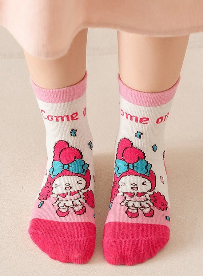 Cartoon pattern children's socks, mid-calf socks, cotton socks, autumn and winter stockings, comfortable and versatile (size: M (suitable for children aged 3-5) - Melody - Image 4