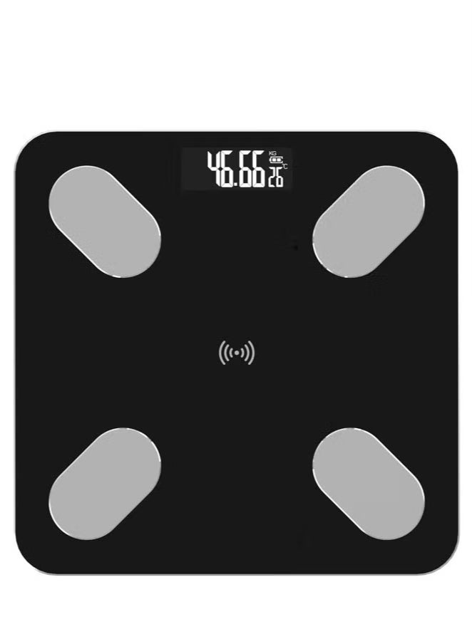 Generic Protable Body Scale Multi-Functional Intelligent Bluetooth Electronic Body Fat Scale With Smartphone App Body Composition Analyzer(Black)  - Image 1