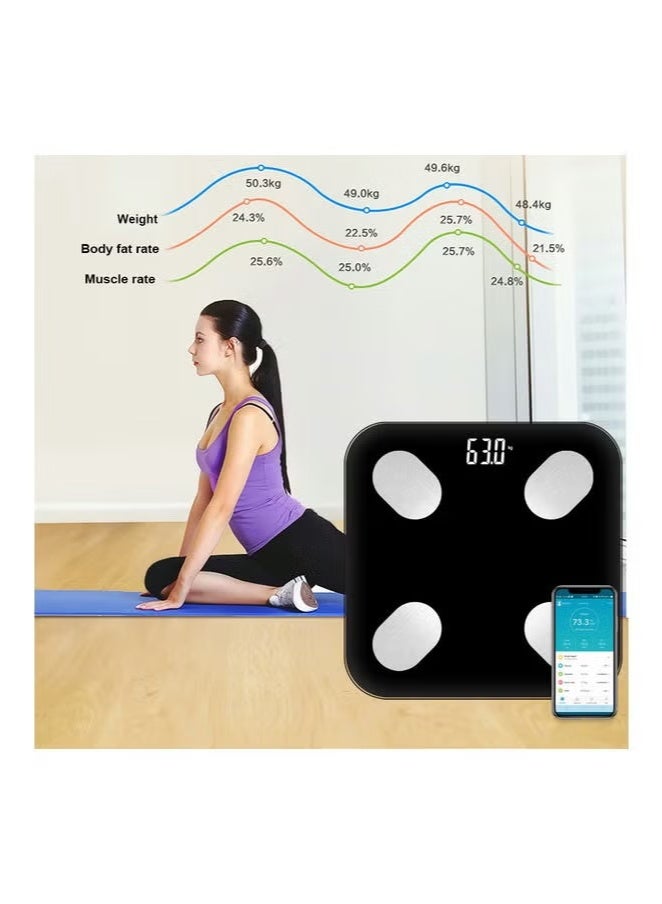 Generic Protable Body Scale Multi-Functional Intelligent Bluetooth Electronic Body Fat Scale With Smartphone App Body Composition Analyzer(Black)  - Image 3