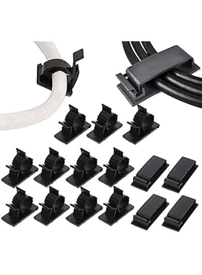 Adjustable Adhesive Cord Organizers 18pcs Compact Wire Holders for Cable Management - Image 1