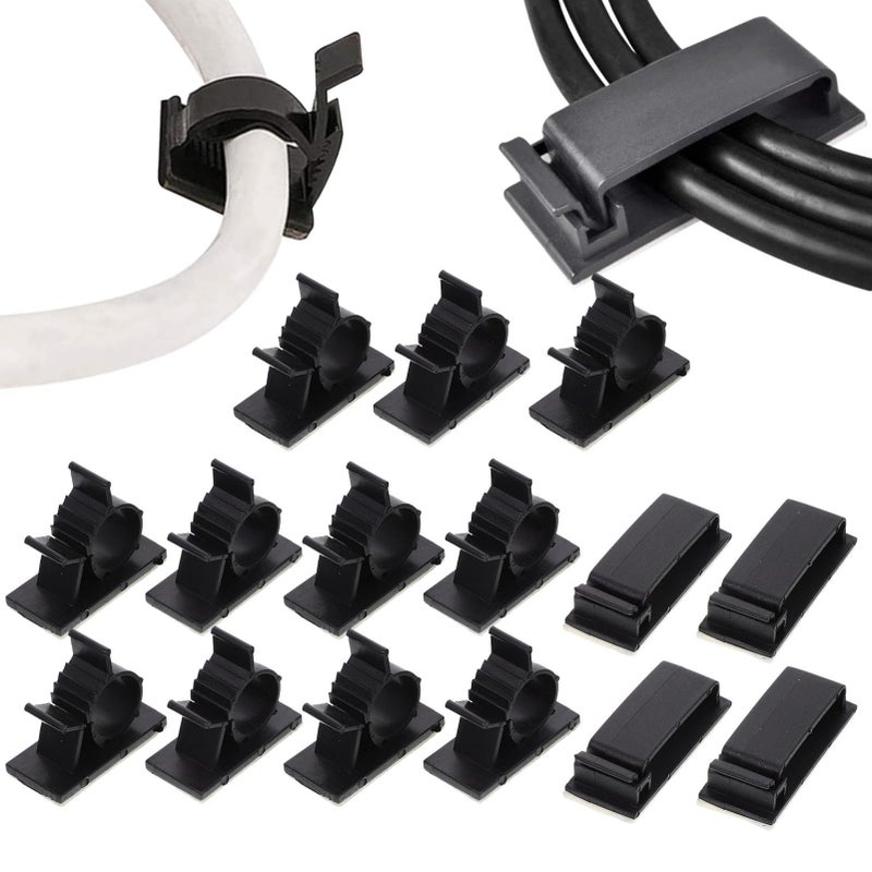 Adjustable Adhesive Cord Organizers 18pcs Compact Wire Holders for Cable Management - Image 2