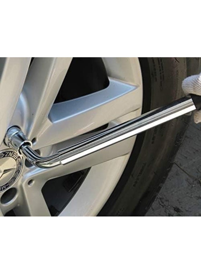 2-in-1 Car Roadside Emergency Pack – Extendable L-Type Wheel Wrench with 17/19/21/23mm Sockets + Heavy Duty Car Lifting Jack - Image 4