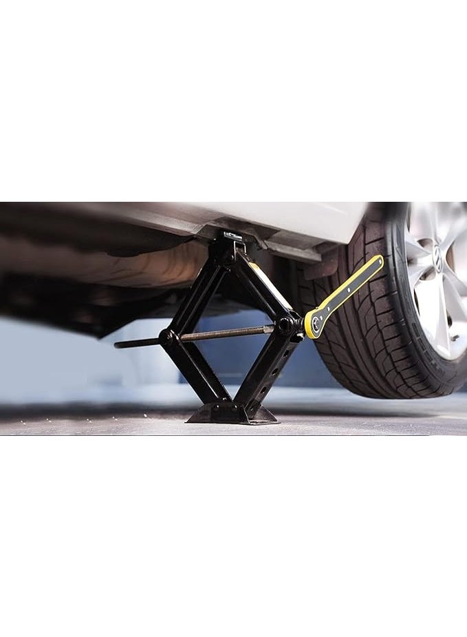 2-in-1 Car Roadside Emergency Pack – Extendable L-Type Wheel Wrench with 17/19/21/23mm Sockets + Heavy Duty Car Lifting Jack - Image 3