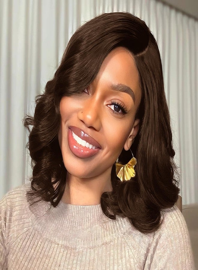 Tinashe Wear and Go Glueless Bob Wigs Human Hair Black Brown 5x6 HD Lace Closure Wigs Pre Plucked Bob Body Wave Lace Front Wigs Short Wigs for Black Women (Loose Body Bob Wig #3, 12inch) - Image 1
