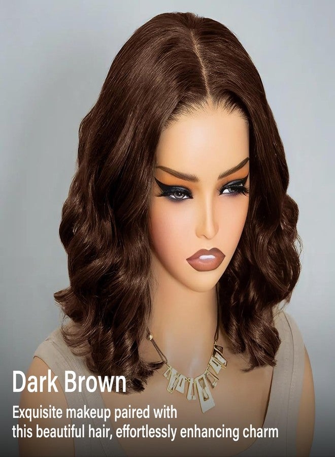 Tinashe Wear and Go Glueless Bob Wigs Human Hair Black Brown 5x6 HD Lace Closure Wigs Pre Plucked Bob Body Wave Lace Front Wigs Short Wigs for Black Women (Loose Body Bob Wig #3, 12inch) - Image 2