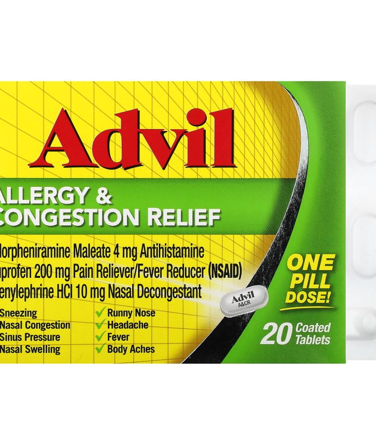 Advil Allergy & Congestion Relief 20 Coated Tablets