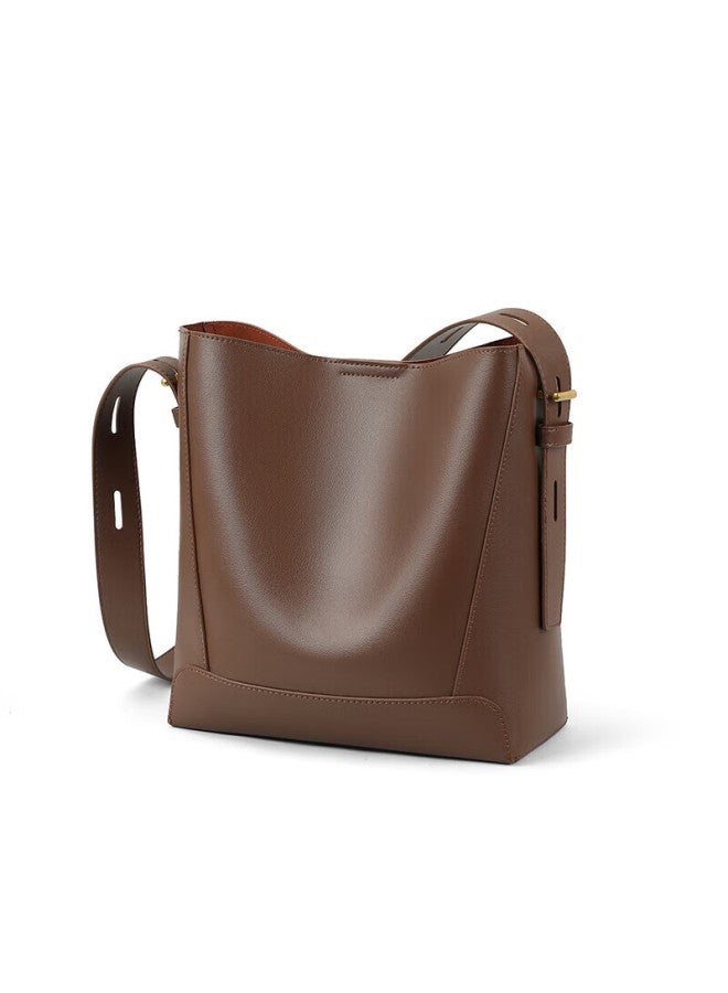 Yuyula Leather Bucket Bag, Women's Handbag, Large Capacity, Luxury Shoulder Crossbody Bag, Birthday Gift For Girlfriend, Qixi Festival Gift - Image 2