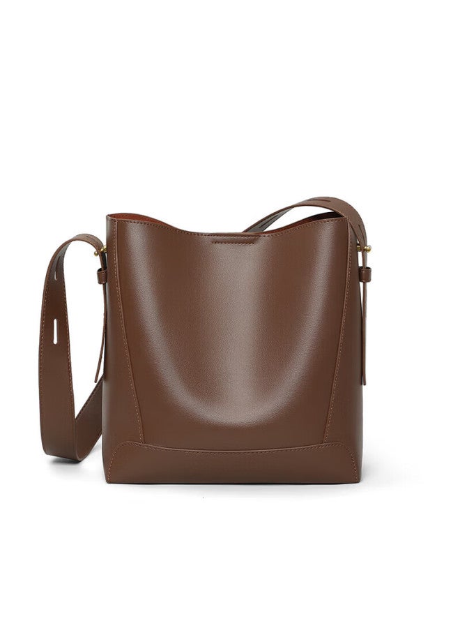 Yuyula Leather Bucket Bag, Women's Handbag, Large Capacity, Luxury Shoulder Crossbody Bag, Birthday Gift For Girlfriend, Qixi Festival Gift - Image 3
