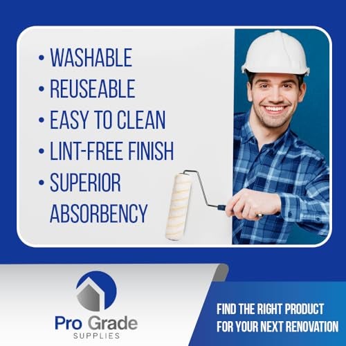 Pro-Grade Pro Grade - Paint Roller Covers - 1/2 X 14 Inch Microfiber 3 Pack - Image 5