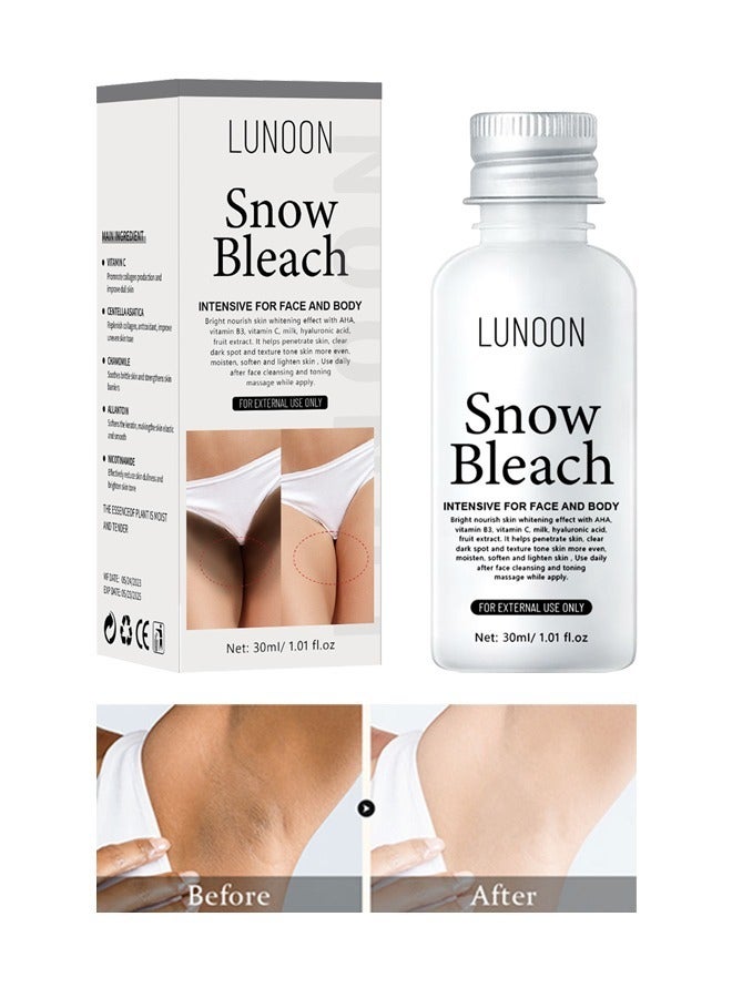 LUNOON Snow Bleach，Cream for Private Part Underarm Whitening Dark Spot Corrector Cream Face and Body Skin Lightening Bleaching Cream for Intimate Areas Brightening 30ml - Image 1
