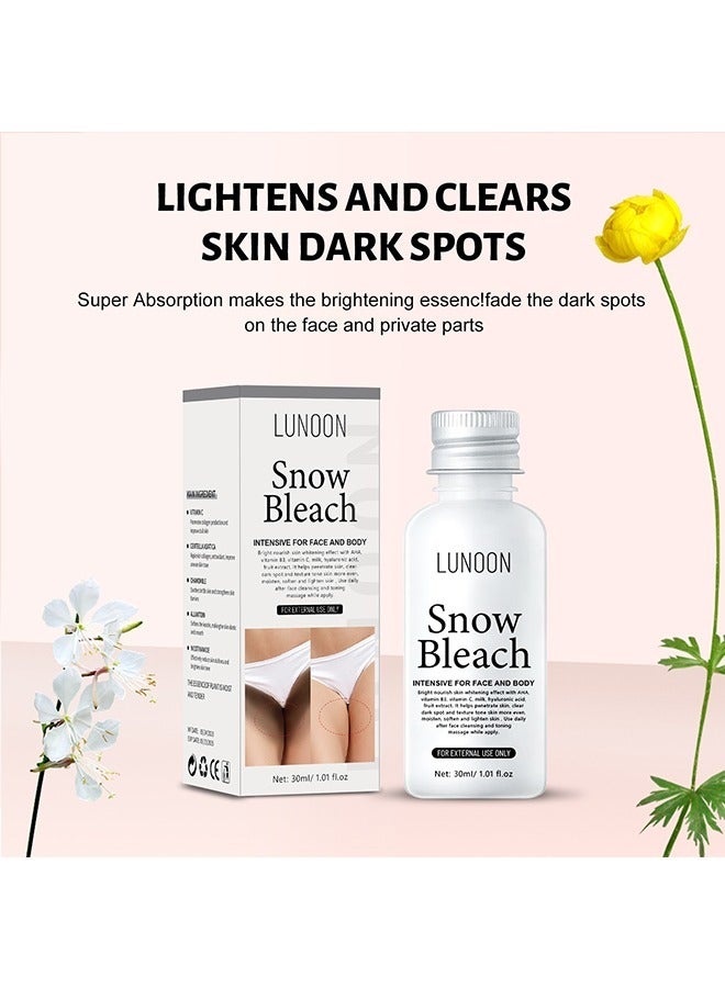 LUNOON Snow Bleach，Cream for Private Part Underarm Whitening Dark Spot Corrector Cream Face and Body Skin Lightening Bleaching Cream for Intimate Areas Brightening 30ml - Image 3