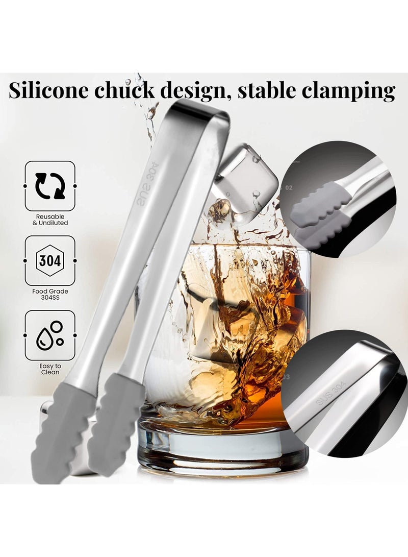 Excefore Silicone Candy Tongs Ice Tongs Set, 5 Pieces SUS 304 Stainless Steel Sugar Tongs, Pastry Tongs, Mini Serving Tongs, Salad Tongs for Kitchen, Wedding, Party, Candy Bar, Buffet, BBQ, Fruits, Picnic - Image 4