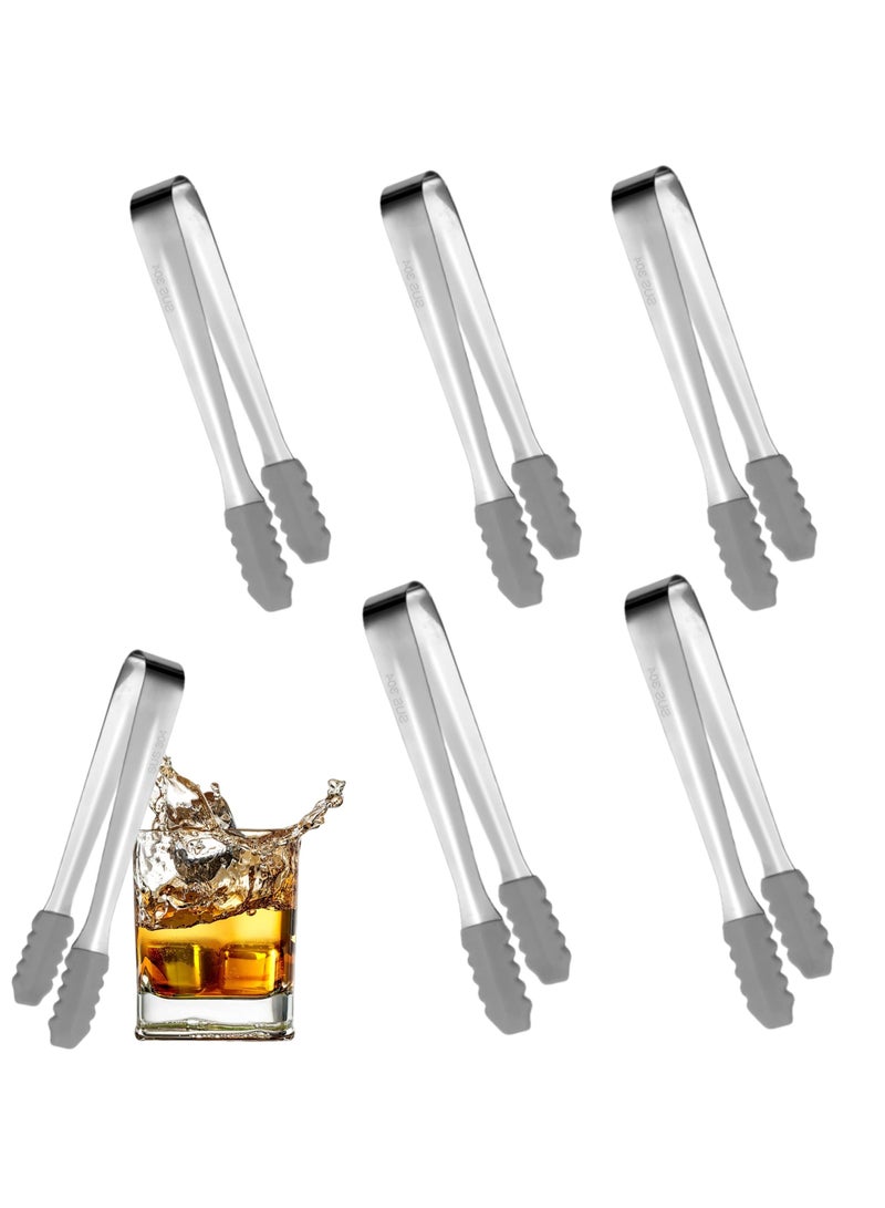Excefore Silicone Candy Tongs Ice Tongs Set, 5 Pieces SUS 304 Stainless Steel Sugar Tongs, Pastry Tongs, Mini Serving Tongs, Salad Tongs for Kitchen, Wedding, Party, Candy Bar, Buffet, BBQ, Fruits, Picnic - Image 1
