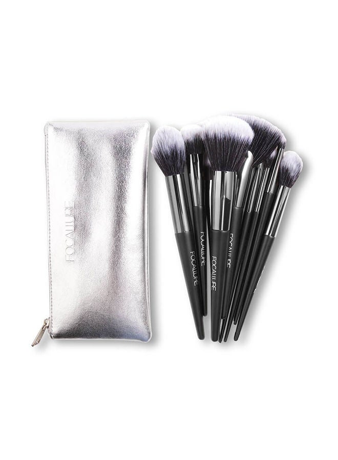 نيبمينينت مجموعة فرش مكياج FA70 مكونة من 10 قطع مع حقيبة أسود - Image 2